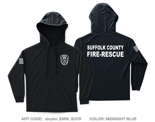 Suffolk County, NY- Department of Fire-Rescue and Emergency Services Core Men's Hooded Performance Sweatshirt - alcpbn_EMW_SCFR