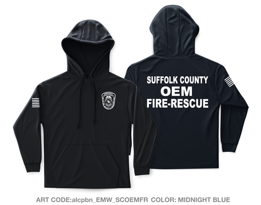 Suffolk County, NY- Department of Fire-Rescue and Emergency Services Core Men's Hooded Performance Sweatshirt - alcpbn_EMW_SCOEMFR