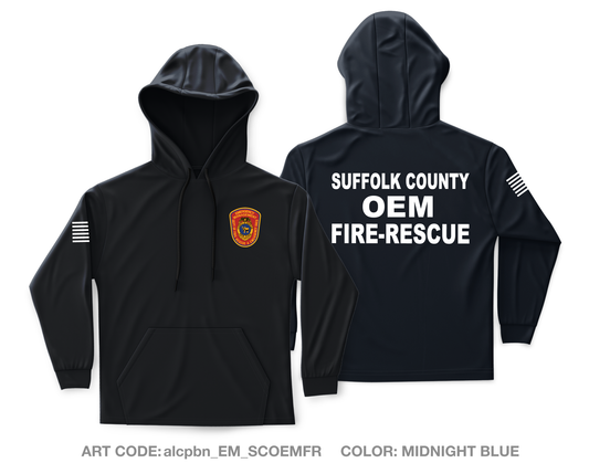 Suffolk County, NY- Department of Fire-Rescue and Emergency Services Core Men's Hooded Performance Sweatshirt - alcpbn_EM_SCOEMFR