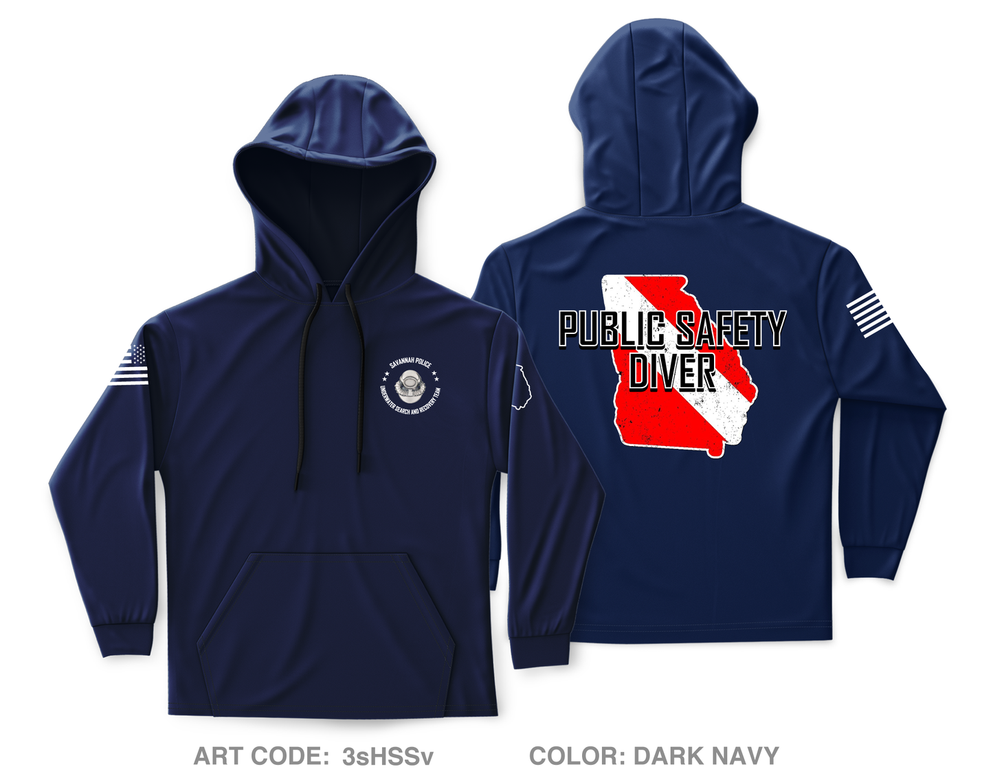 Underwater Search and Recovery Team Core Men's Hooded Performance Sweatshirt - 3sHSSv