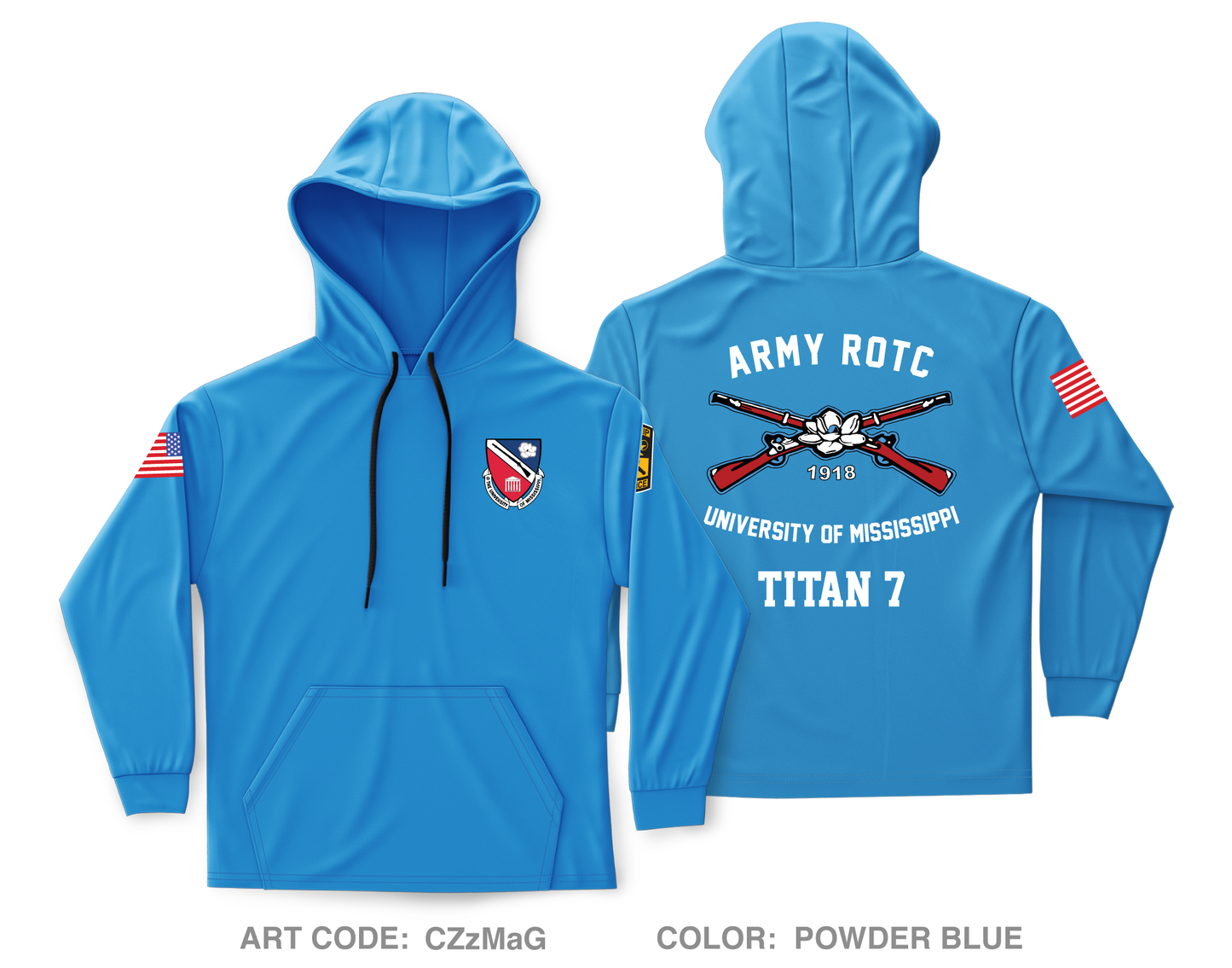 Ole Miss ROTC Cadet  Core Men's Hooded Performance Sweatshirt - CZzMaG