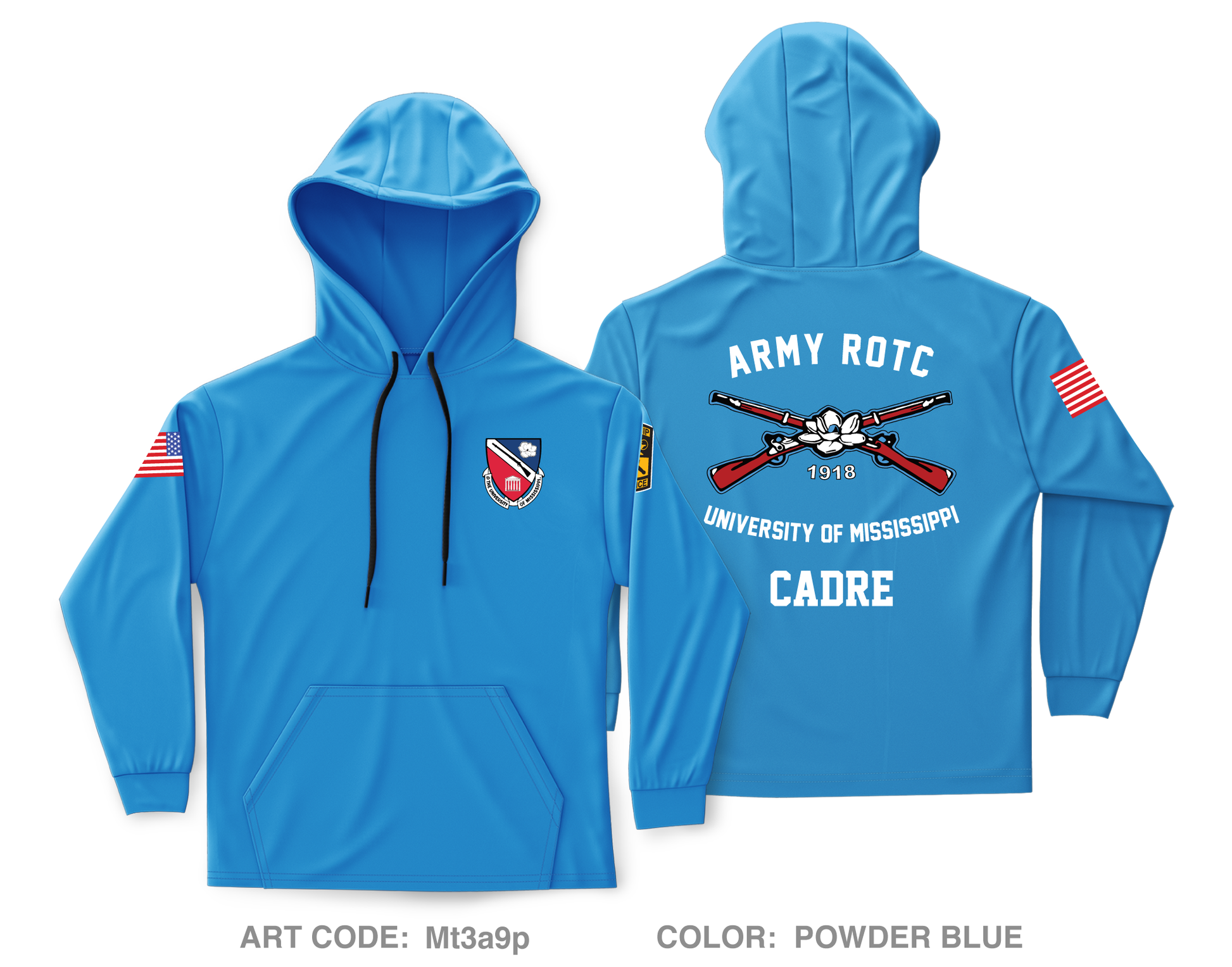 Ole Miss ROTC Core Men s Hooded Performance Sweatshirt Mt3a9p