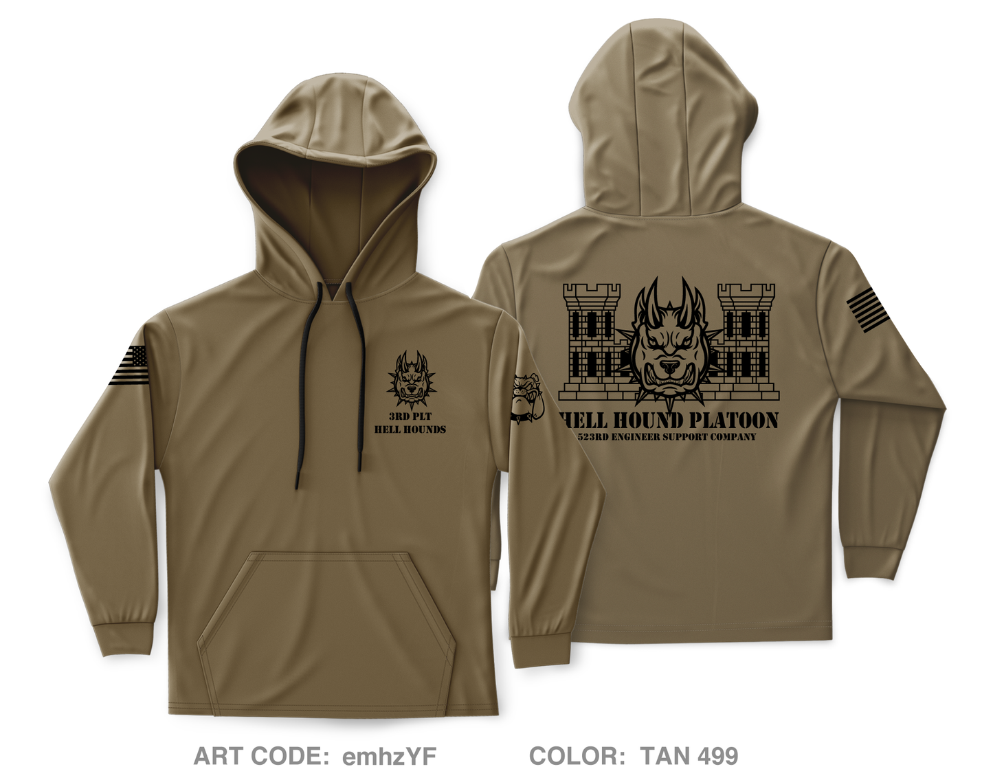 3 PLT, 523rd ESC, 84th EN BN, 130th EN BDE Core Men's Hooded Performance Sweatshirt - emhzYF