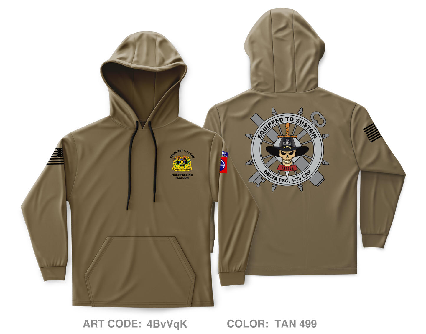 DELTA FST 1-73 CAV Core Men's Hooded Performance Sweatshirt - 4BvVqK
