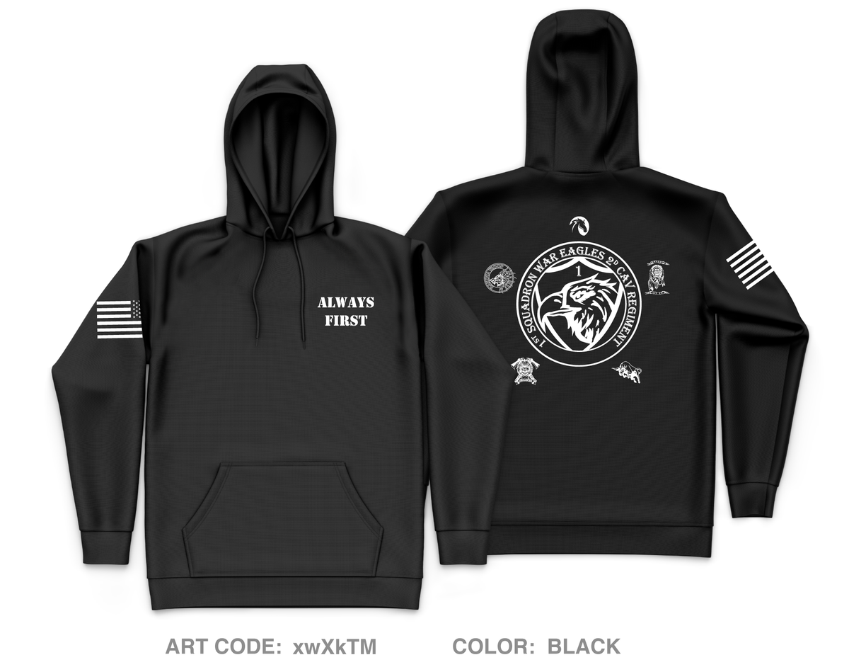 1st Squadron, 2d Cavalry Regiment Fundraising Collection Core Men's Hooded Performance Sweatshirt - xwXkTM