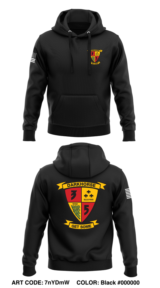 3rd BN 5th Marines Store 1  Core Men's Hooded Performance Sweatshirt - 7nYDmW
