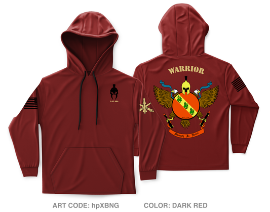 2d Battalion, 43d Air Defense Artillery Regiment Store 1 Core Men's Hooded Performance Sweatshirt - hpXBNG