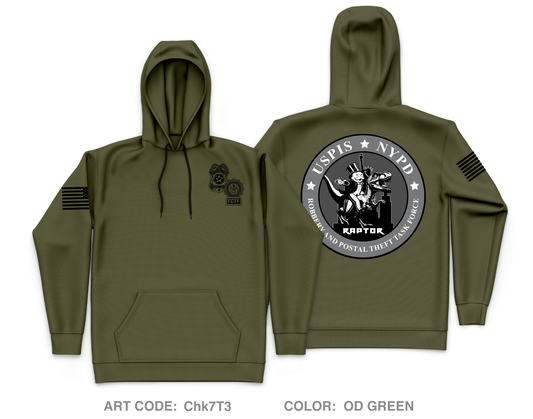 USPIS|NYPD RAPTOR Task Force Core Men's Hooded Performance Sweatshirt - Chk7T3