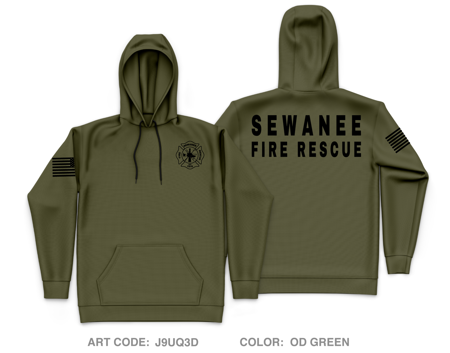 Sewanee Fire Department Core Men's Hooded Performance Sweatshirt - J9UQ3D