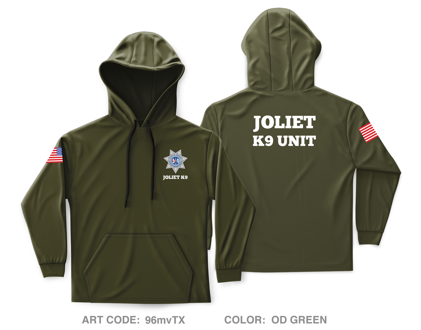 Joliet Police K9 Unit Core Men's Hooded Performance Sweatshirt - 96mvTX