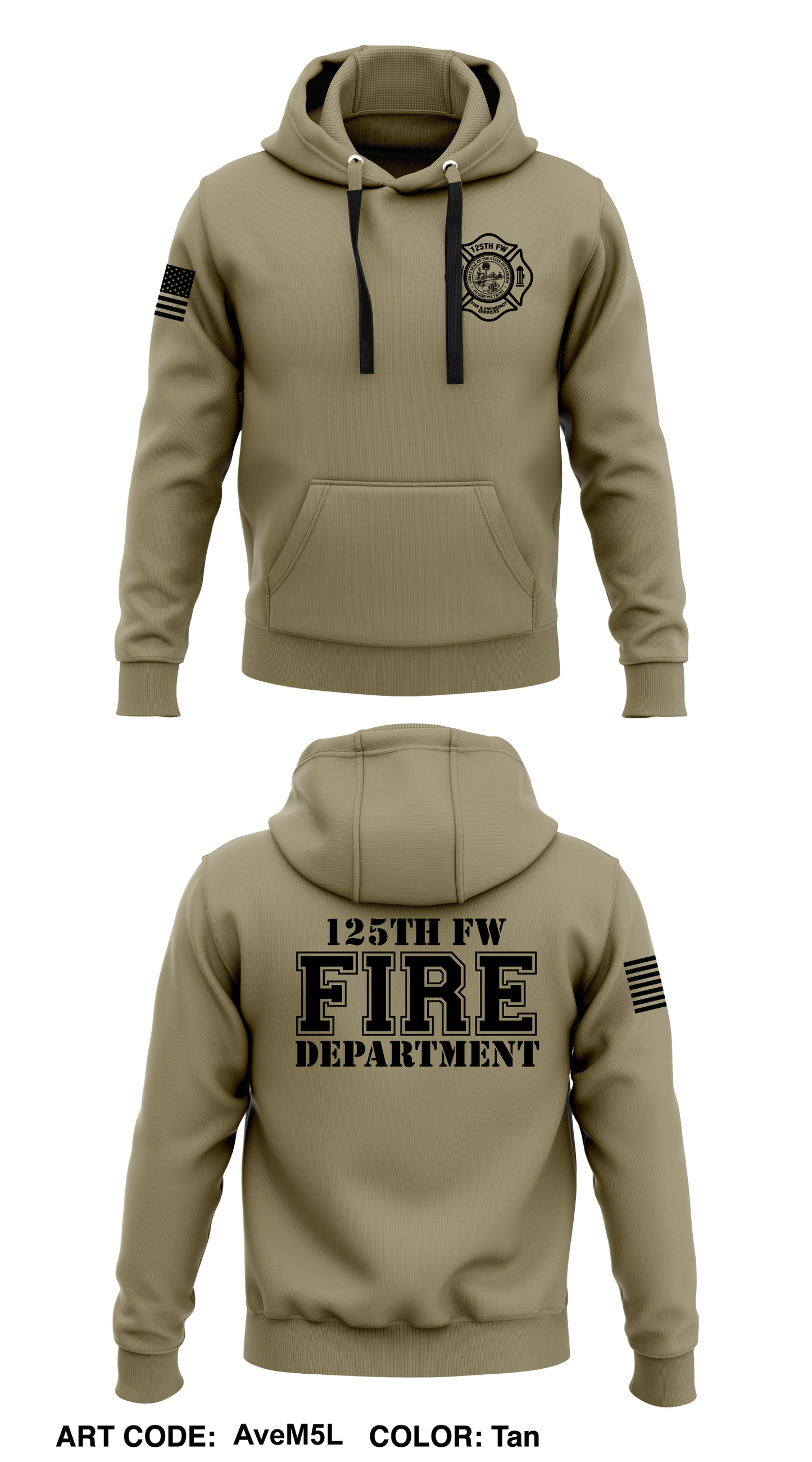 125TH FIRE & EMERGENCY SERVICES STORE 1 Core Men's Hooded Performance Sweatshirt - AveM5L