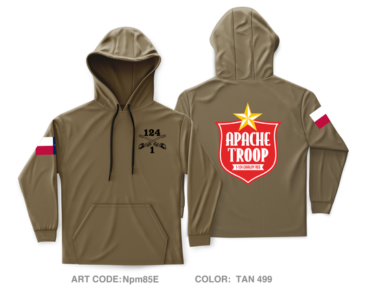 A Troop 1|124th Cavalry Reg Core Men's Hooded Performance Sweatshirt - Npm85E