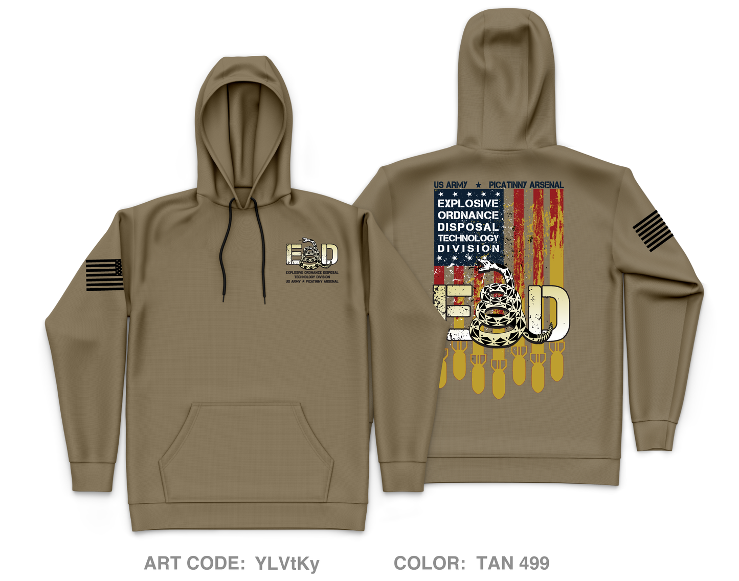 Explosive Ordnance Disposal Technology Division (EOD) Core Men's Hooded Performance Sweatshirt - YLVtKy