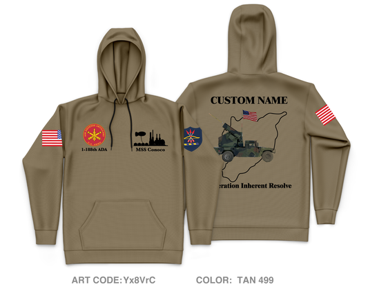 CUSTOM 1-188th ADA Core Men's Hooded Performance Sweatshirt - Yx8VrC