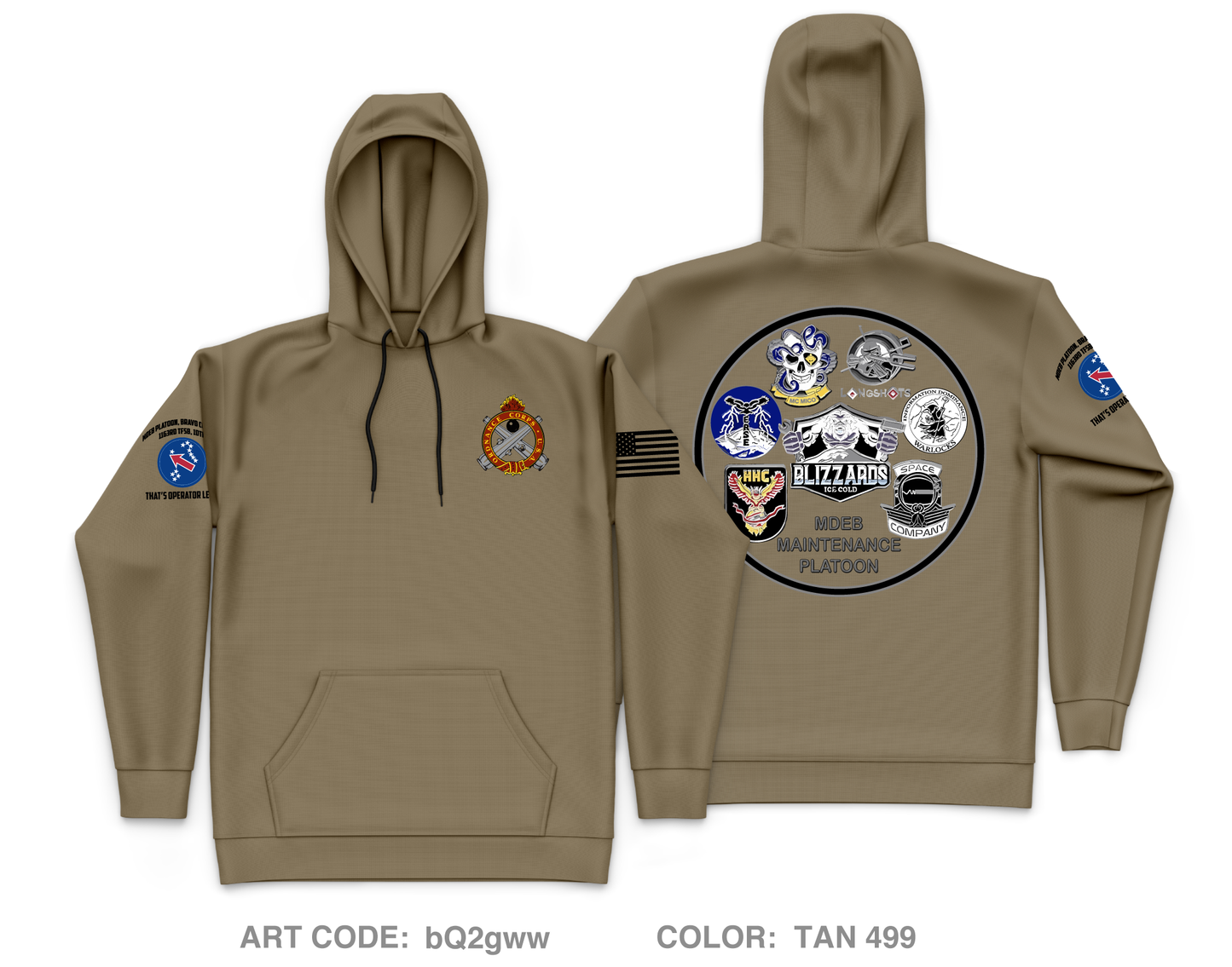 MDEB Platoon, B Co TFSB, 1MDTF Core Men's Hooded Performance Sweatshirt - bQ2gww