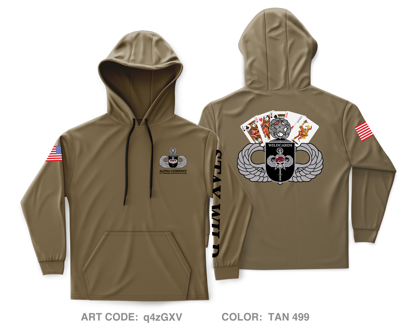 A Co. 173rd BSB Core Men's Hooded Performance Sweatshirt - q4zGXV