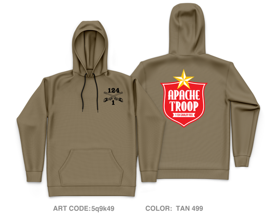 A Troop 1|124th Cavalry Reg Core Men's Hooded Performance Sweatshirt - 5q9k49