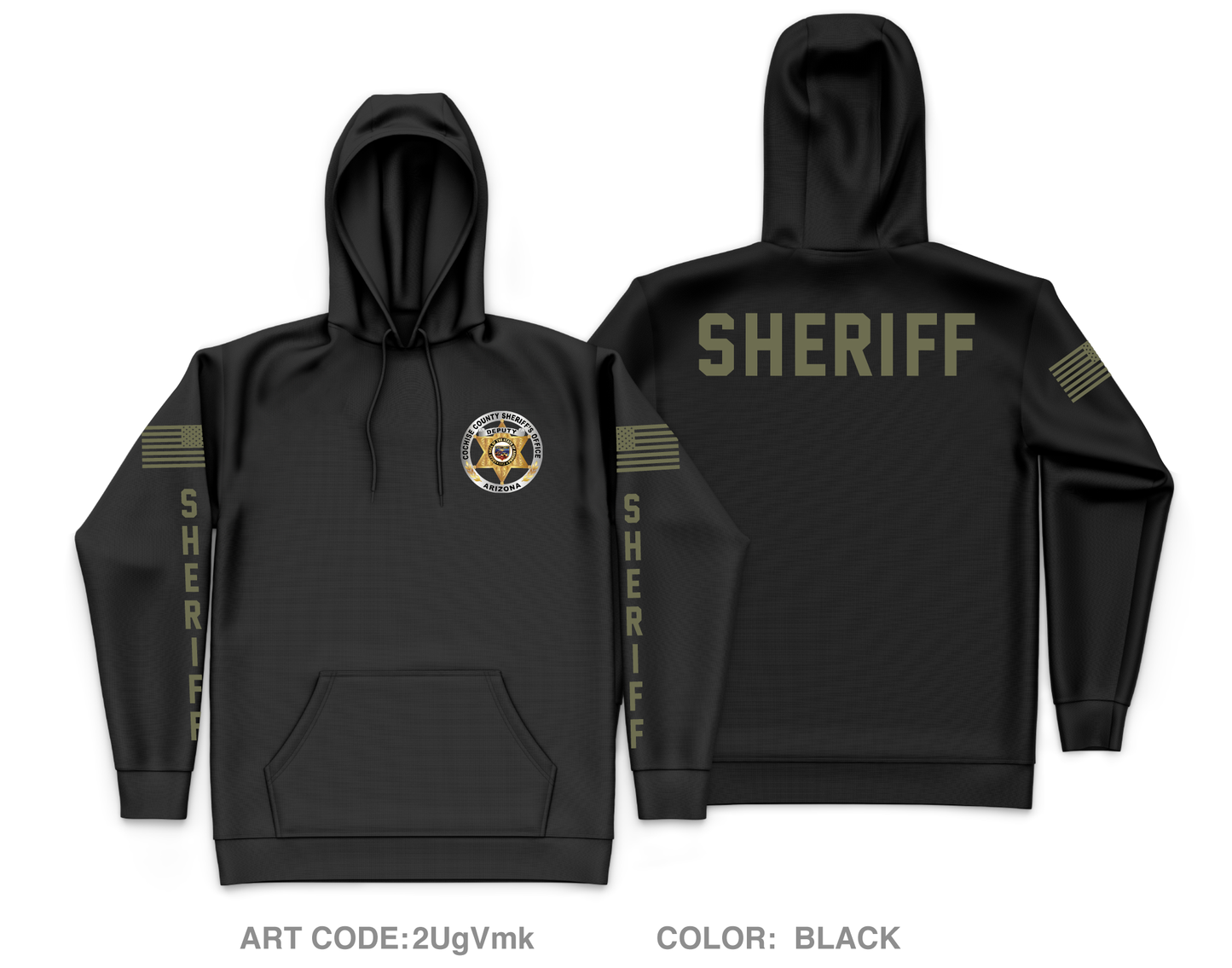 Cochise County Sheriff’s Office Benson Patrol Store 1 Core Men's Hooded Performance Sweatshirt - 2UgVmk