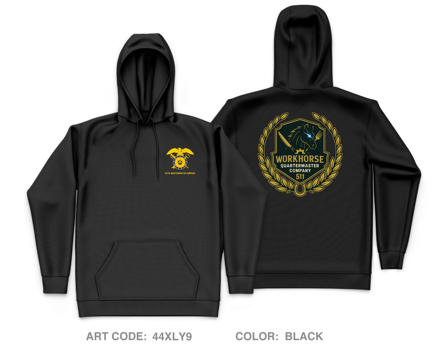 511th Quartermaster Company Core Men's Hooded Performance Sweatshirt - 44XLY9