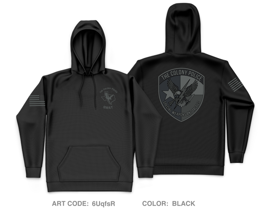 The Colony Police Department SWAT Core Men's Hooded Performance Sweatshirt - 6UqfsR