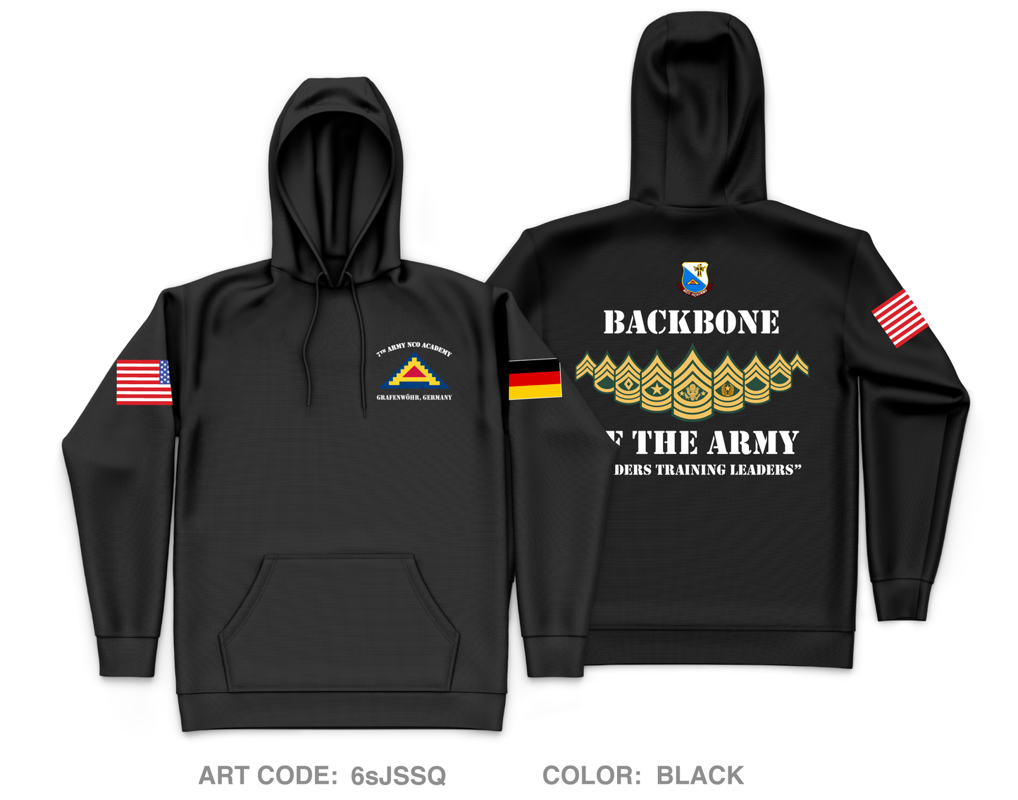 7th Amy NCO Academy Core Men's Hooded Performance Sweatshirt - 6sJSSQ