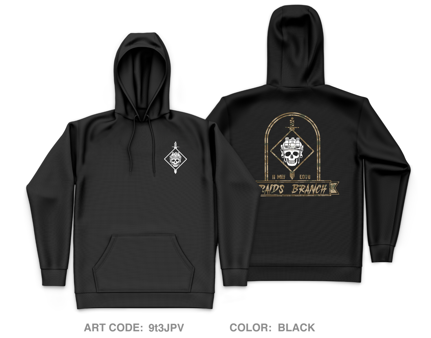 II MEF EOTG, Amphibious Raids Branch Core Men's Hooded Performance Sweatshirt - 9t3JPV
