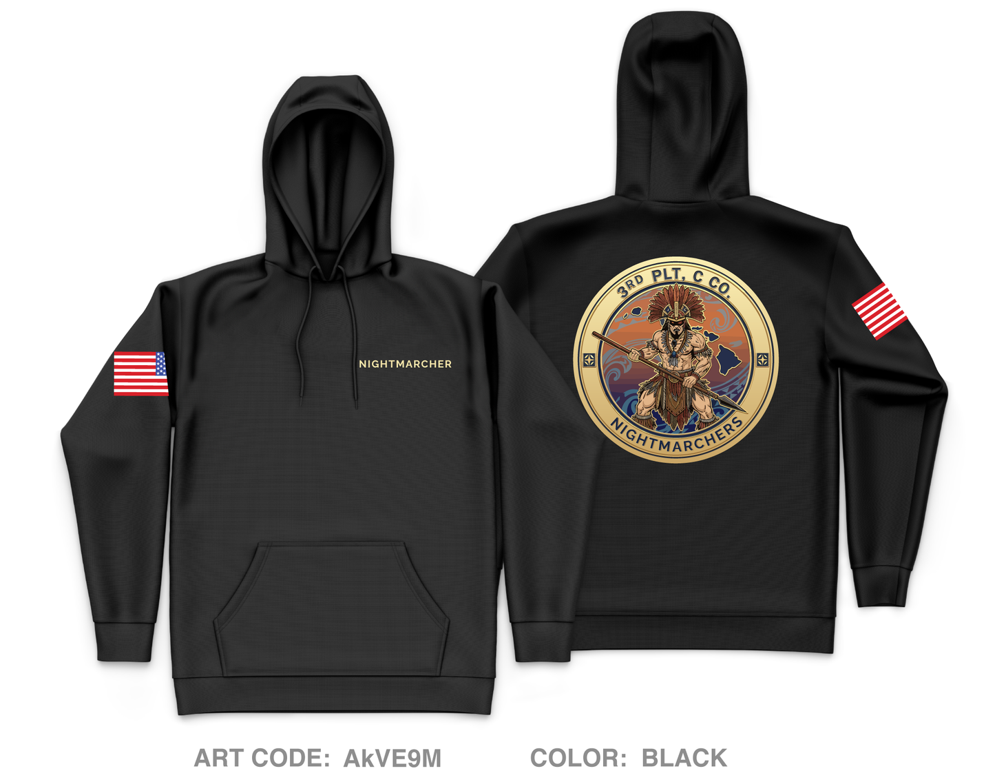 3PLT “Nightmarchers”, C Co, 2-21IN Core Men's Hooded Performance Sweatshirt - AkVE9M