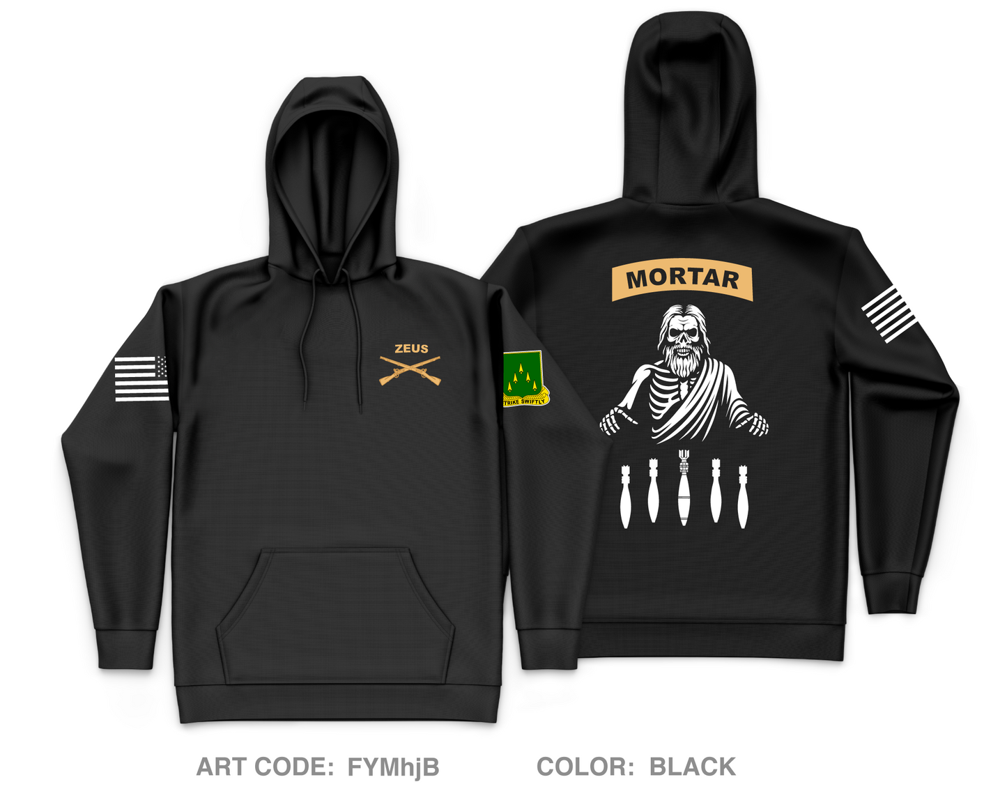 HHC MORTARS 4-70 AR Core Men's Hooded Performance Sweatshirt - FYMhjB
