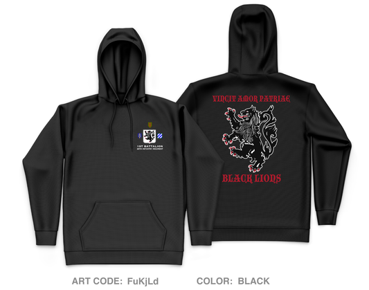 Black Lions Core Men's Hooded Performance Sweatshirt - FuKjLd
