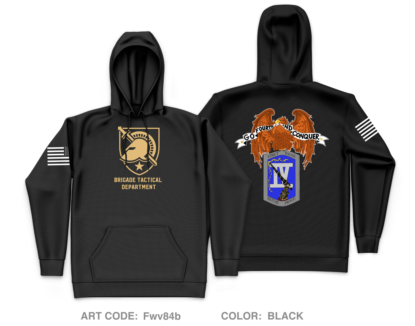 4th REG, BTD Core Men's Hooded Performance Sweatshirt - Fwv84b
