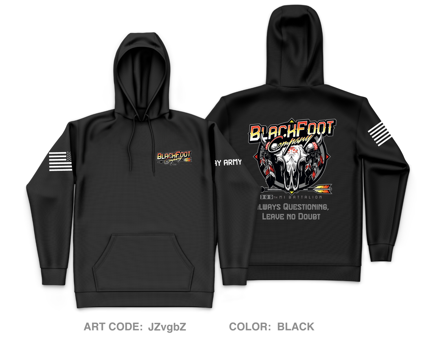 B Co 309th MI BN Core Men's Hooded Performance Sweatshirt - JZvgbZ