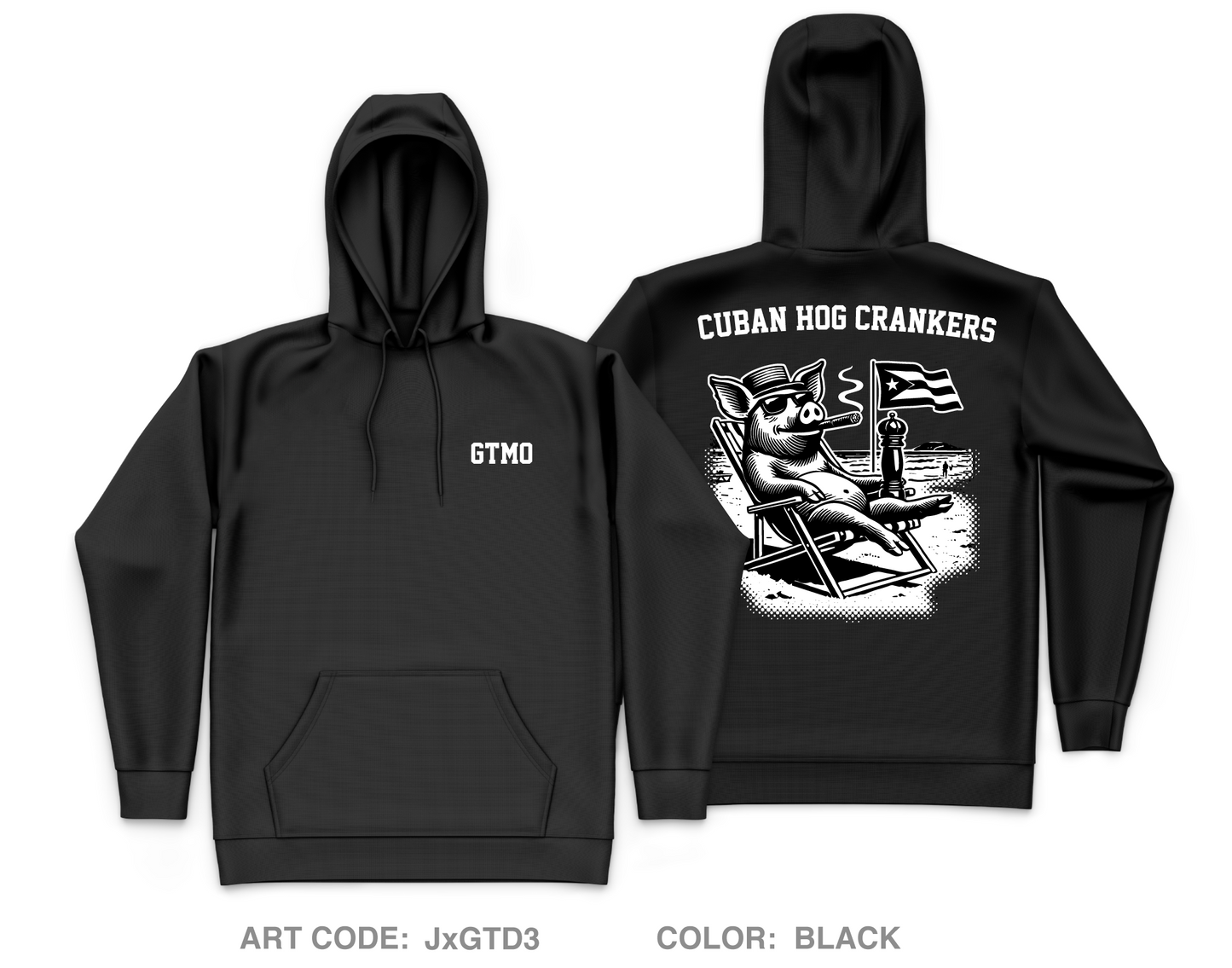 Cuban Hog Core Men's Hooded Performance Sweatshirt - JxGTD3