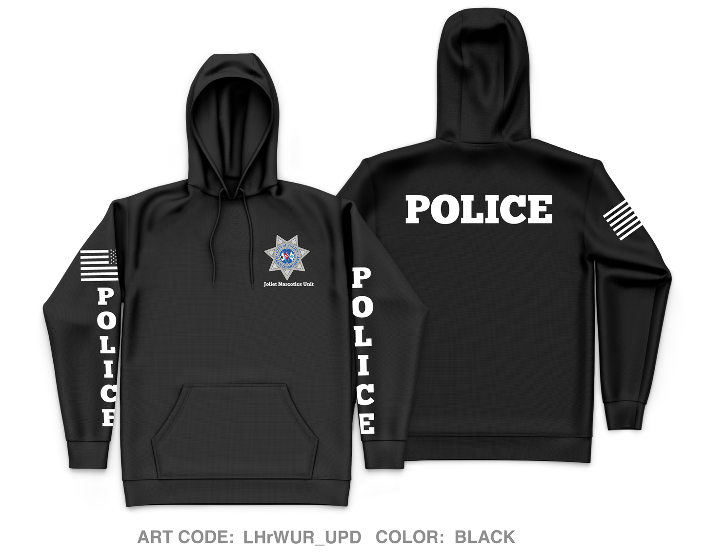 Joliet Police Department Core Men's Hooded Performance Sweatshirt - LHrWUR_UPD