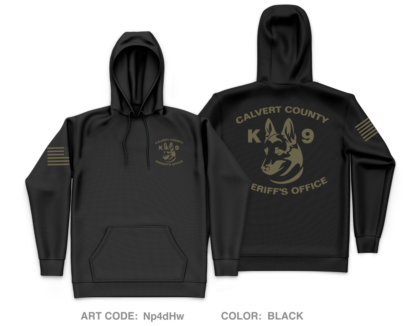 Calvert County Sheriff's Office K-9 Unit Core Men's Hooded Performance Sweatshirt - Np4dHw