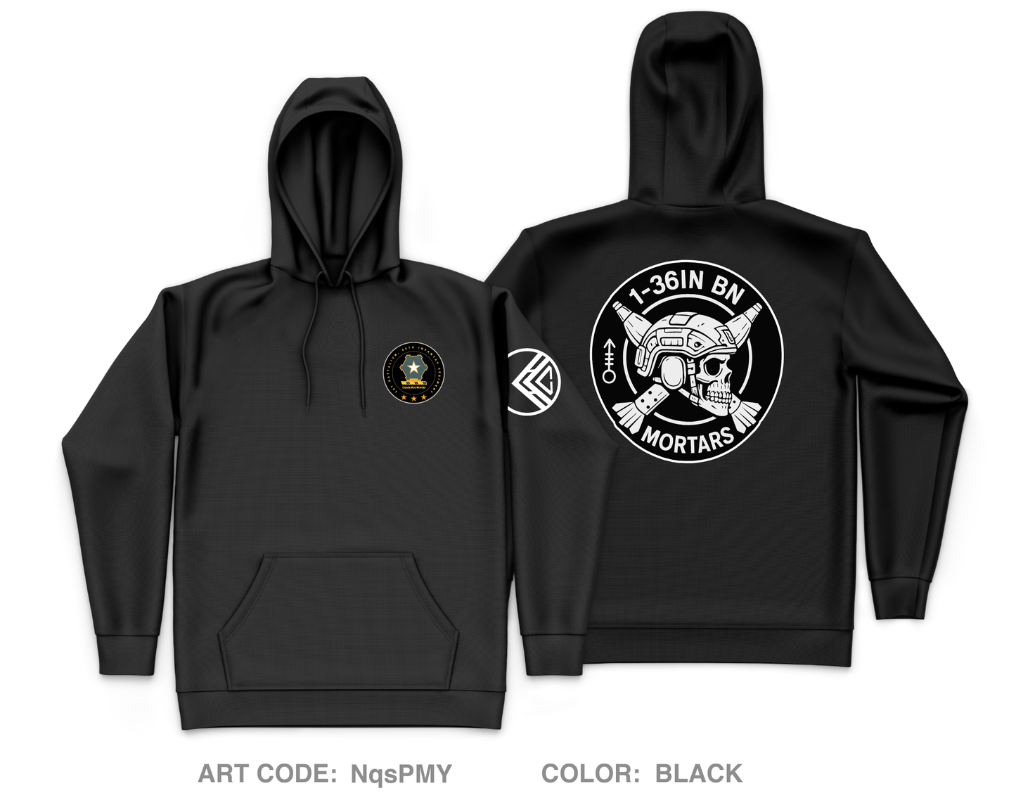 Mortars, 1-36IN REGT Core Men's Hooded Performance Sweatshirt - NqsPMY