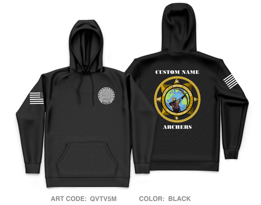 CUSTOM ALPHA COMPANY 305TH MI BN Core Men's Hooded Performance Sweatshirt - QVTV5M