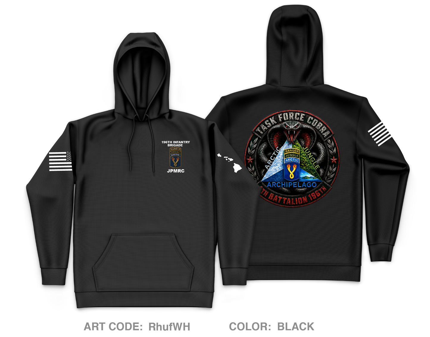 4TH BN 196th IN BDE Core Men's Hooded Performance Sweatshirt - RhufWH
