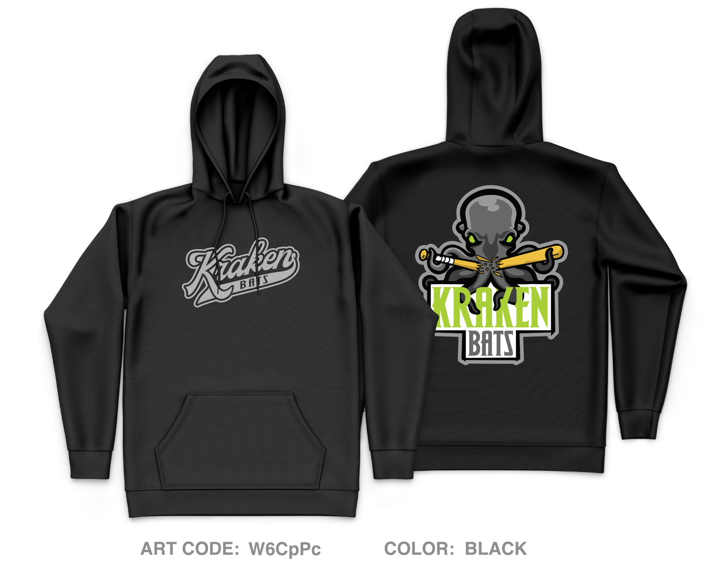 Kraken Bats Core Men's Hooded Performance Sweatshirt - W6CpPc
