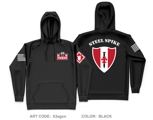 46th Engineers Core Men's Hooded Performance Sweatshirt - X3agcn