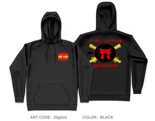 3-320th Field Artillery Battalion "Red Knight Rakkasans" Fundraising Collection Core Men's Hooded Performance Sweatshirt - Z2gdck