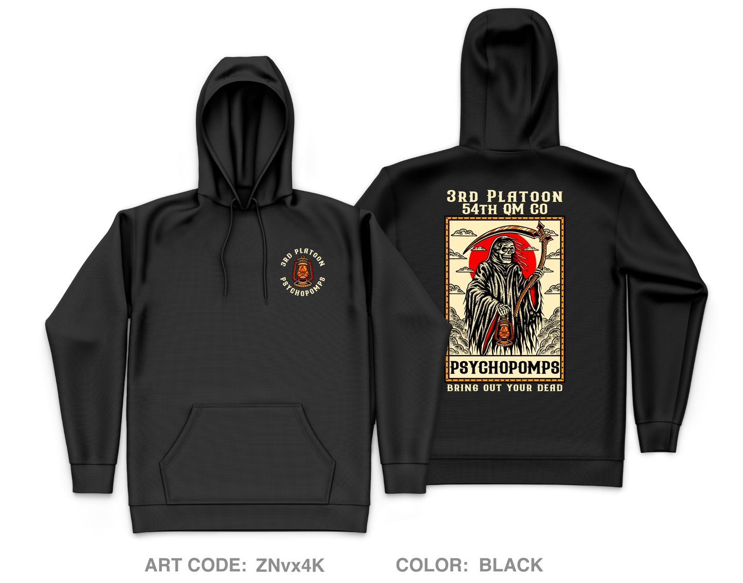 3RD PLT, 54TH QM CO Core Men's Hooded Performance Sweatshirt - ZNvx4K