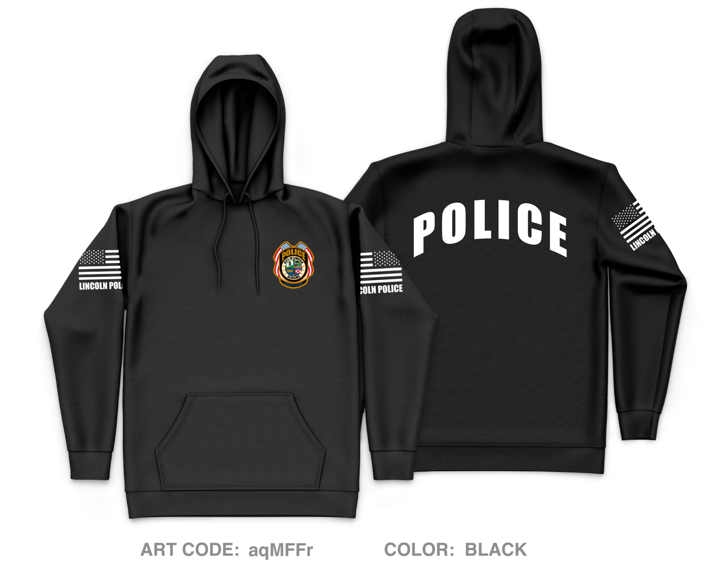 Lincoln Police Department Core Men's Hooded Performance Sweatshirt - aqMFFr