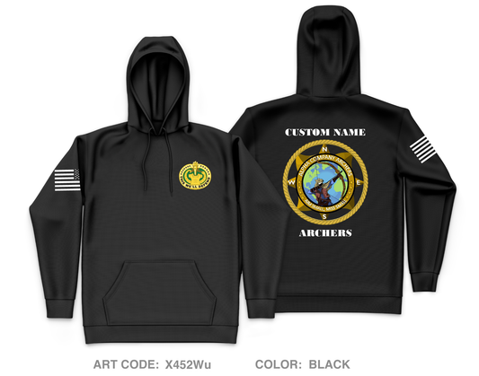 CUSTOM ALPHA COMPANY 305TH MI BN Core Men's Hooded Performance Sweatshirt - X452Wu