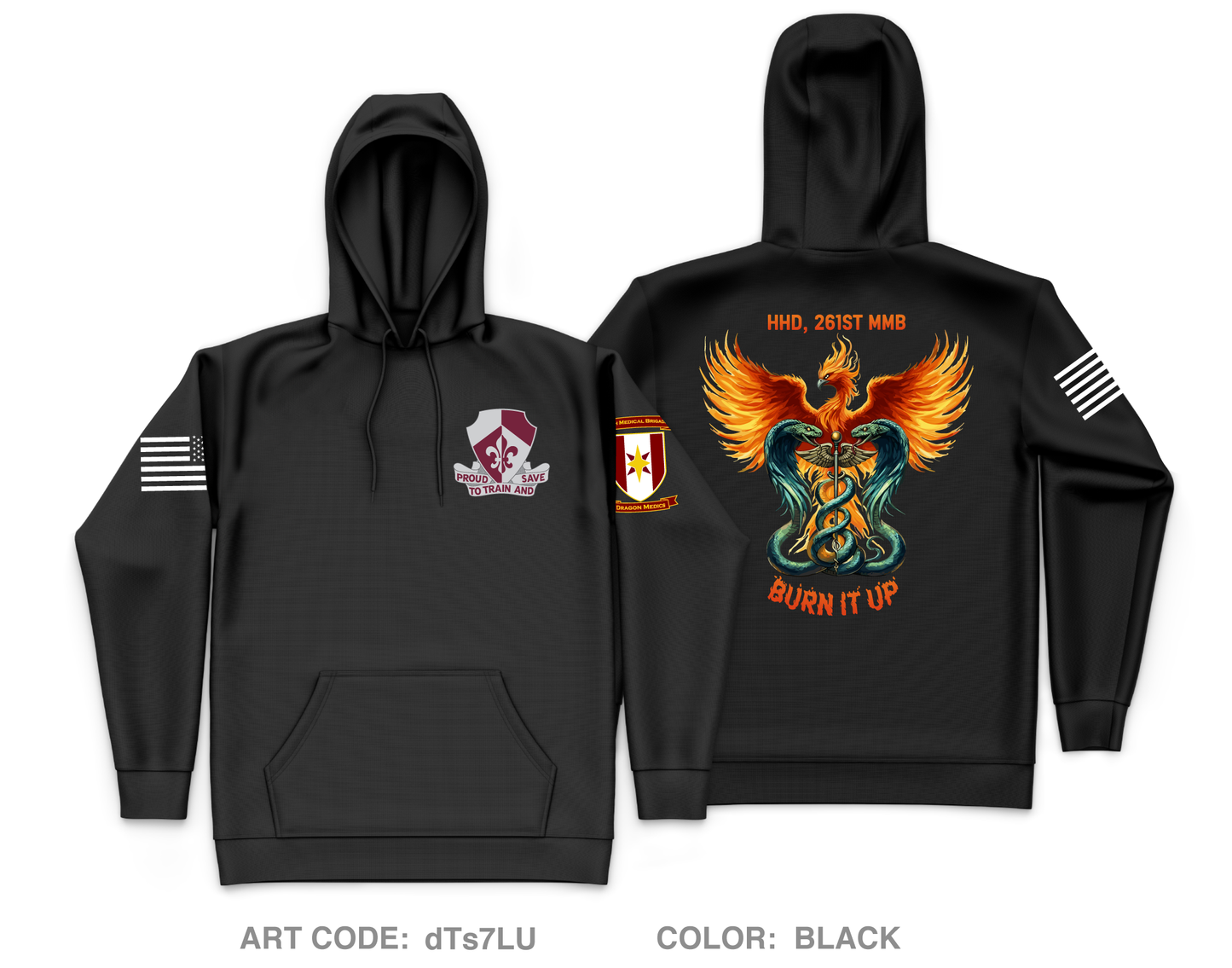 261st MMB Core Men's Hooded Performance Sweatshirt - dTs7LU