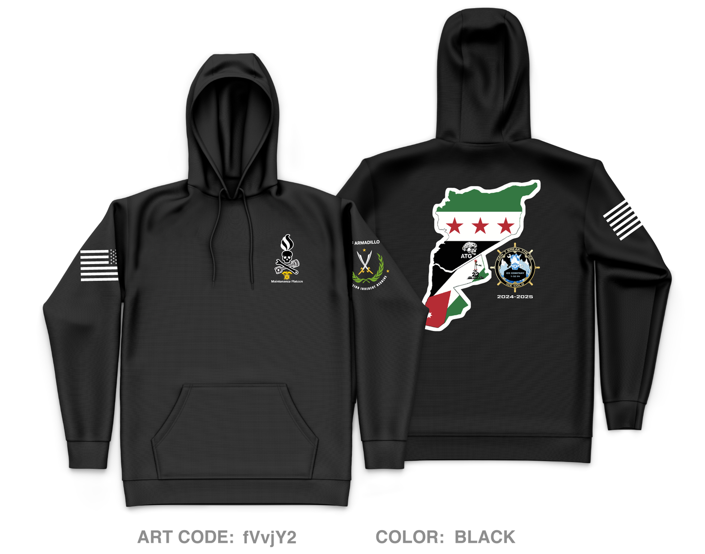 Ice FSC, 1-32 IN BN, 1 BCT, 10 MTN DIV Core Men's Hooded Performance Sweatshirt - fVvjY2