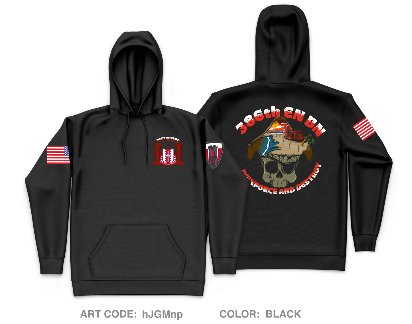 386 Engineer Battalion Core Men's Hooded Performance Sweatshirt - hJGMnp