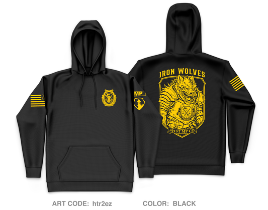 1st PLT, 301st MP CO Core Men's Hooded Performance Sweatshirt - htr2ez