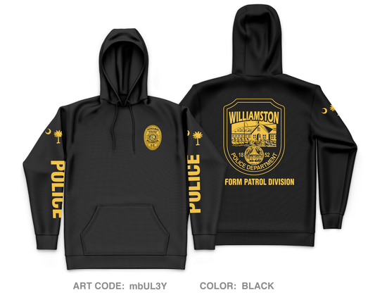 Williamston Police Department Core Men's Hooded Performance Sweatshirt - mbUL3Y