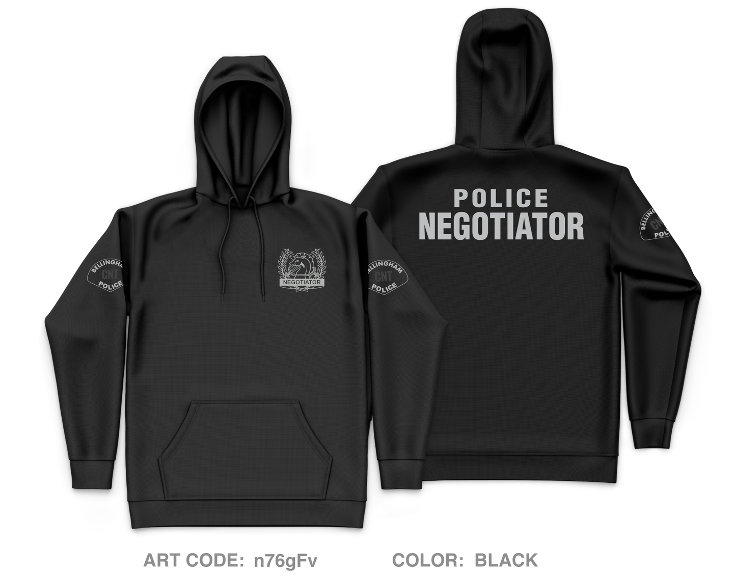 Bellingham Police CNT Core Men's Hooded Performance Sweatshirt - n76gFv