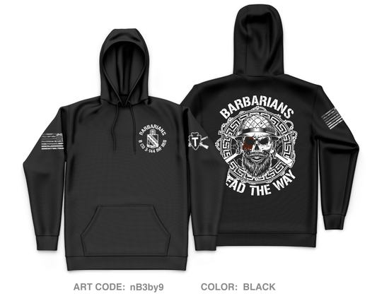 Barbarians / B Co 3-144 INF REG Core Men's Hooded Performance Sweatshirt - nB3by9